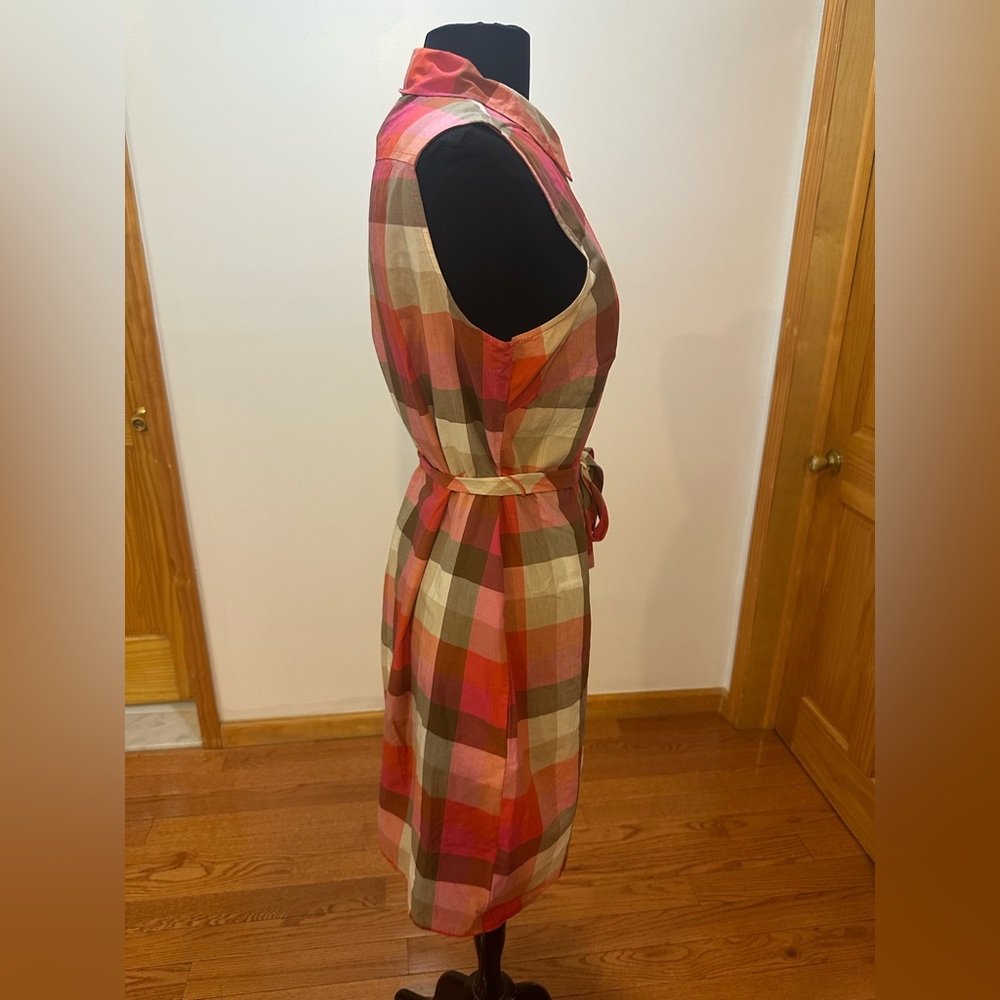 NWOT Tommy Hilfiger Vibrant Multicolor plaid button down Shirt Dress Size 10 - Picture 12 of 16